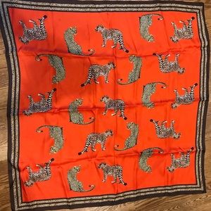 Leopard print silk scarf